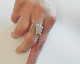 Minimalist Silver Ring, Contemporary Jewellery, Elegant Ring, Wide Band Open Ring, Contemporary Jewellery Design, Modern Jewellery, Ring