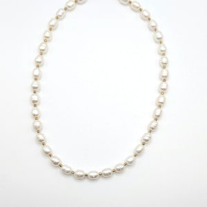 Freshwater cultured pearl necklace, women, boho chic, gift