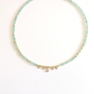 Natural Aventurine Pearl Necklace, Zircon Pendants, Women, Boho Chic