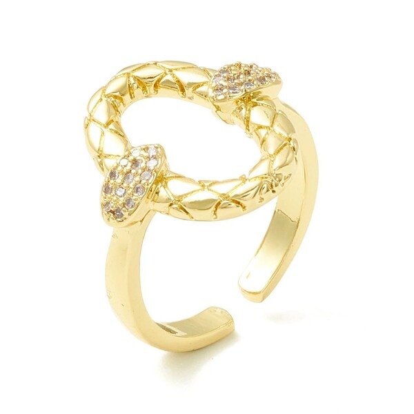 Bague manchette zircons cubiques et plaqué or 18K,  femme, boheme chic, cadeau