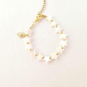Pearl shell bead bracelet, women, Boho chic, gift