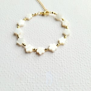 Mother-of-pearl bead bracelet, women's, gift, Boho chic