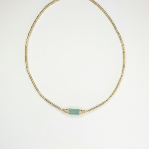 Natural Aventurine choker necklace, women, boho chic, gift, lithotherapy
