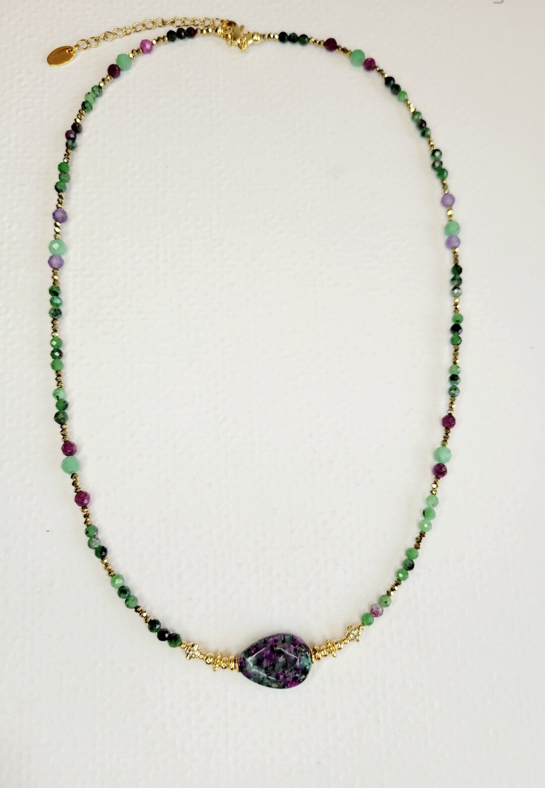 Sautoir Collier CYNA Améthyste - Pierres et Perles Naturelles/Colliers