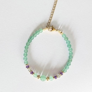 Natural pearl bracelet, Aventurine, Amethyst and Labradorite, Women, Boho Chic