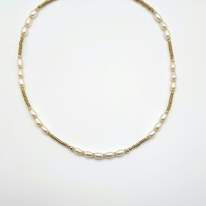 Freshwater cultured pearl necklace, women, gift, boho chic