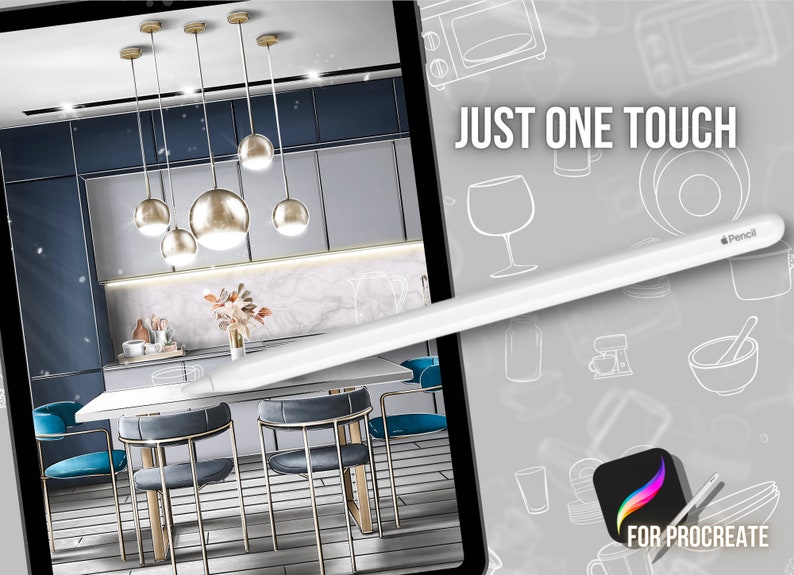 34 Dishes Procreate Brushes Procreate Tableware Stamp - Etsy