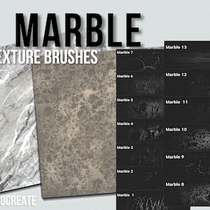 Procreate Marble Texture, marble brushset for Procreate, marble stone, Procreate Brushes for Interior sketch, Architecture, Landscape image 1