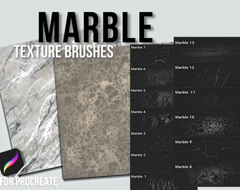 Procreate Marble Texture, set di pennelli per marmo per Procreate, pietra di marmo, pennelli Procreate per schizzi di interni, architettura, paesaggio