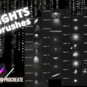 Procreate Lichter Pinsel, Lichtpinsel, Glitzerpinsel Procreate, Glitzern für Procreate, Pinselstempel, Sternpinsel, Glanzpinsel für Procreate