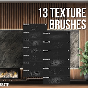 Procreate Marble Texture, marble brushset for Procreate, marble stone, Procreate Brushes for Interior sketch, Architecture, Landscape image 2