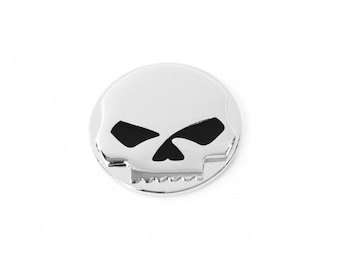 2 inch Harley Davidson Willie G Skull Mini Medallion Metal Chrome Dyna Street Fat Bob