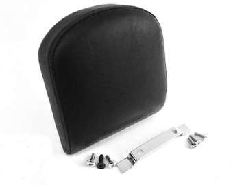Small Smooth Passenger Backrest Pad & Chrome Bracket for Harley Davidson Sportster Dyna Softail Sissy Bar Backrests Uprights Ref 52626-04