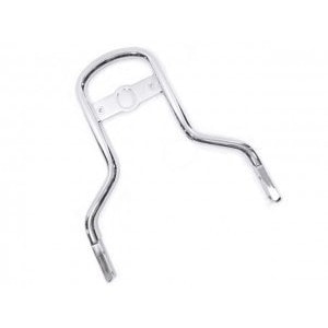 May include: Chrome motorcycle sissy bar with a curved design.