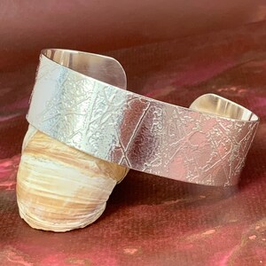 Etched Sterling Silver Cuff 2cm image 2