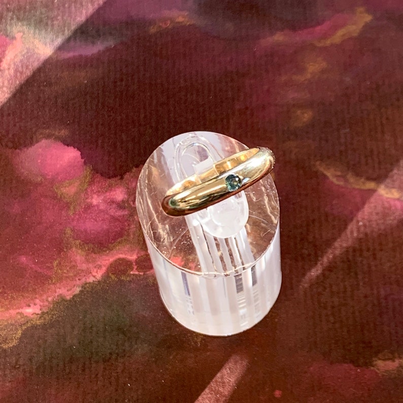 Australian Sapphire Gold Ring Gypsy Set image 5