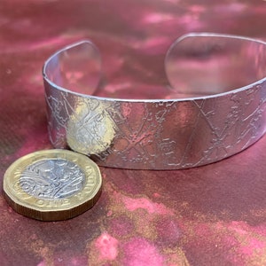 Etched Sterling Silver Cuff 2cm image 8