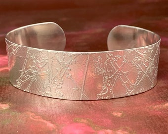 Etched Sterling Silver Cuff 2cm