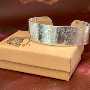 Etched Sterling Silver Cuff 2cm image 3