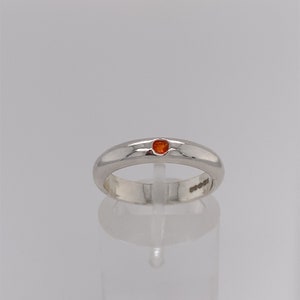 Sterling Silver Fire Opal Flush Set Ring Magwitchery image 3