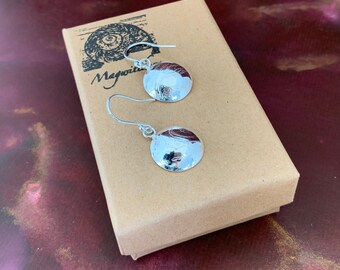 Drop Earrings Etched Sterling Silver