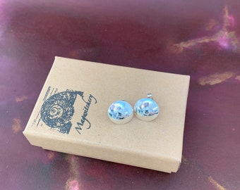 Silver Stud Earrings with Star