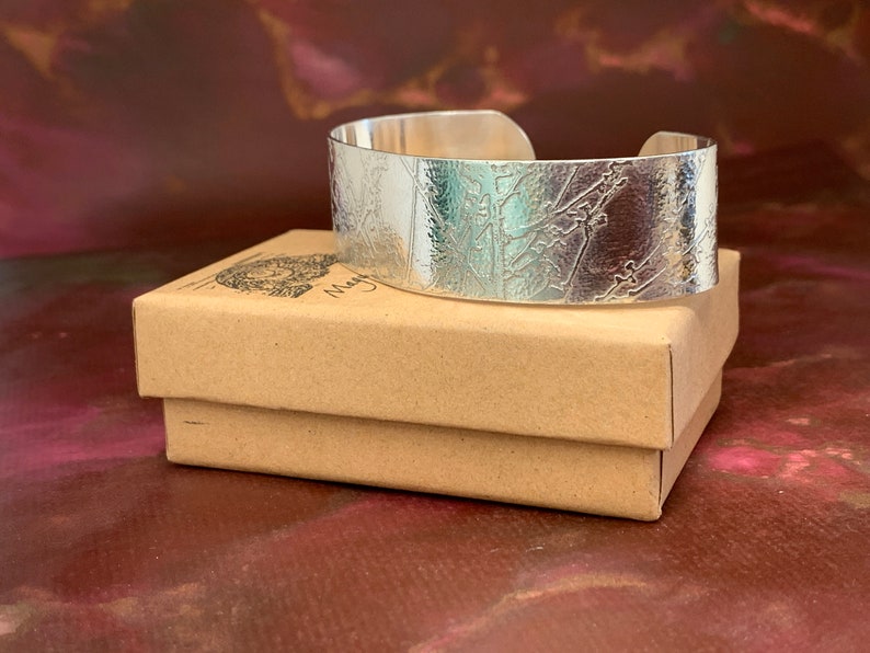 Etched Sterling Silver Cuff 2cm image 5