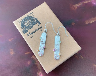 Sterling Silver and Gemstone Drop Earrings Volcanic Sweet Shop