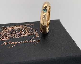 Australian Sapphire Gold Ring Gypsy Set