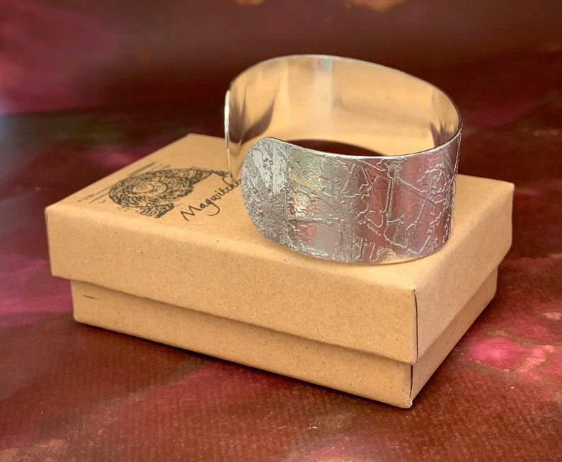 Etched Sterling Silver Cuff 2cm image 4