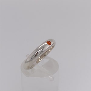 Sterling Silver Fire Opal Flush Set Ring Magwitchery image 4