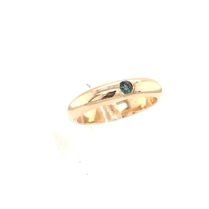Australian Sapphire Gold Ring Gypsy Set image 6
