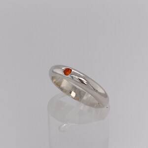 Sterling Silver Fire Opal Flush Set Ring Magwitchery image 5