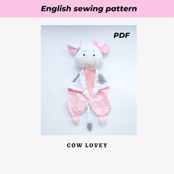 Patron de couture Cow Lovey PDF et tutoriel Stuffed Animal Digital Télécharger