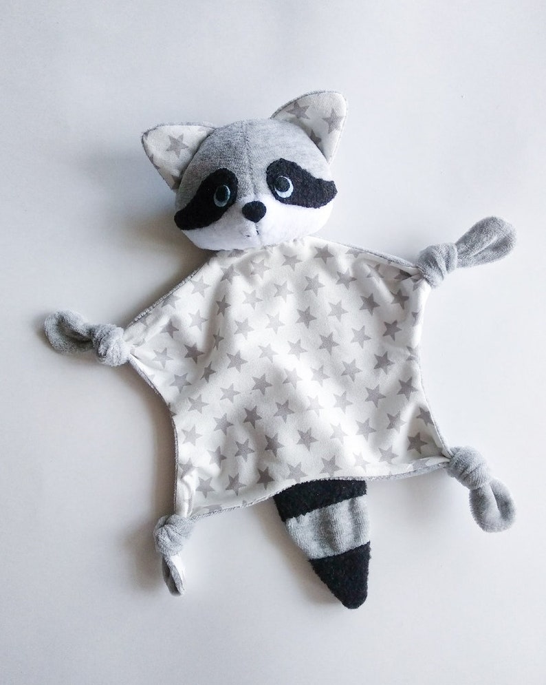 Raccoon Lovey Sewing Pattern PDF Stuffed Animal Doudou Security Blanket