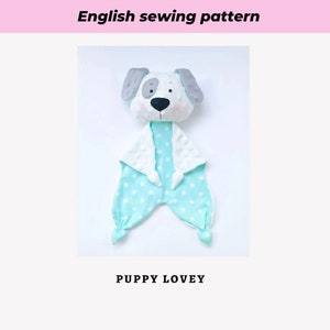 Щенок Lovey PDF швейный шаблон Собака Защитное одеяло Цифровое Скачать