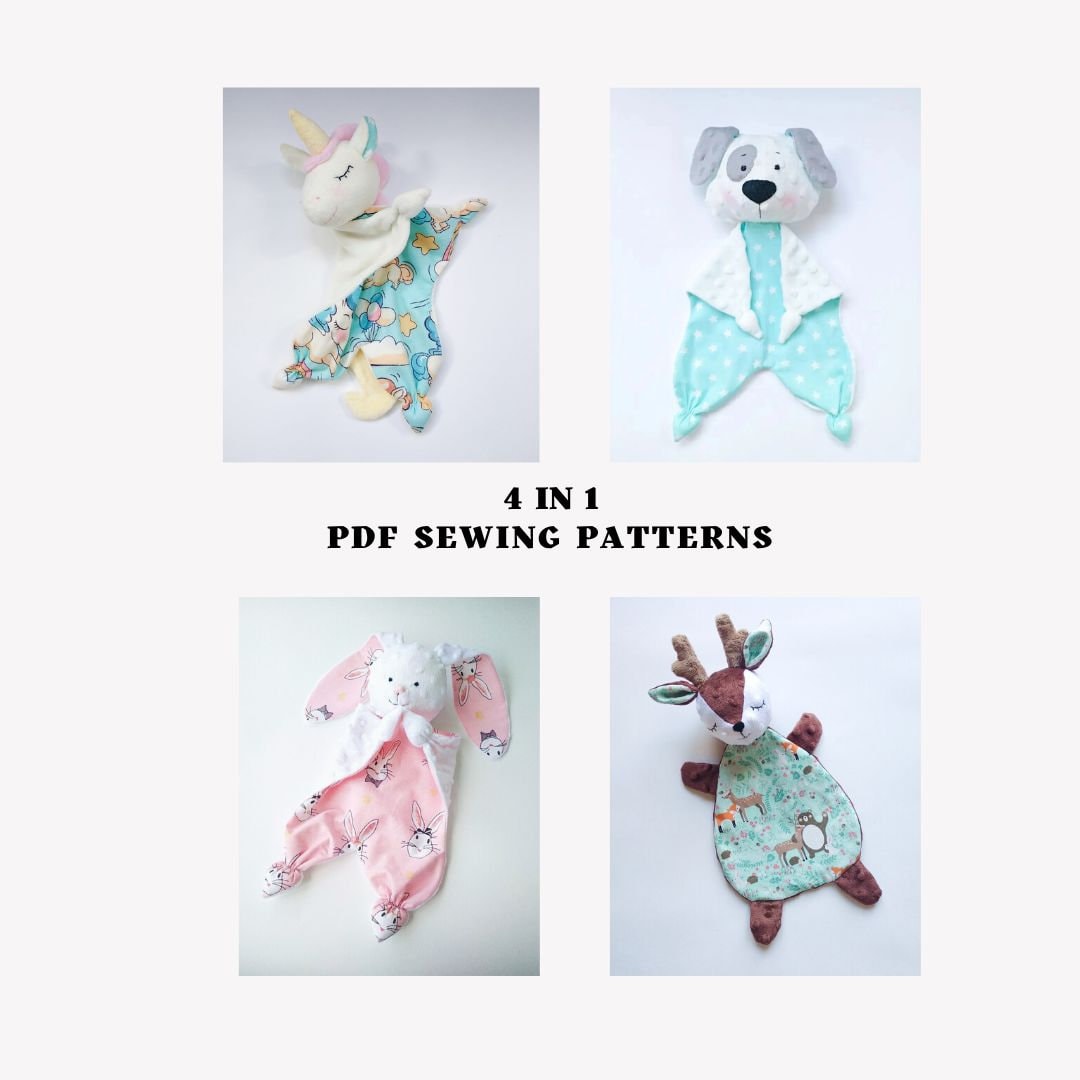 in Sewing Pattern Set Unicorn Lovey, Puppy Lovey, Bunny Lovey - Main Image