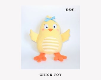 Stuffed chick sewing pattern PDF soft toy chick sewing tutorial