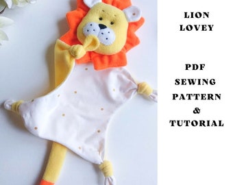 Leeuw lovey naaipatroon veiligheidsdeken Knuffeldier Doudou patroon