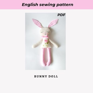 PDF Bunny doll sewing pattern and Tutorial Rabbit pattern