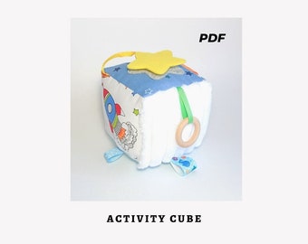 Activity cube Sewing pattern PDF Soft baby block Digital download