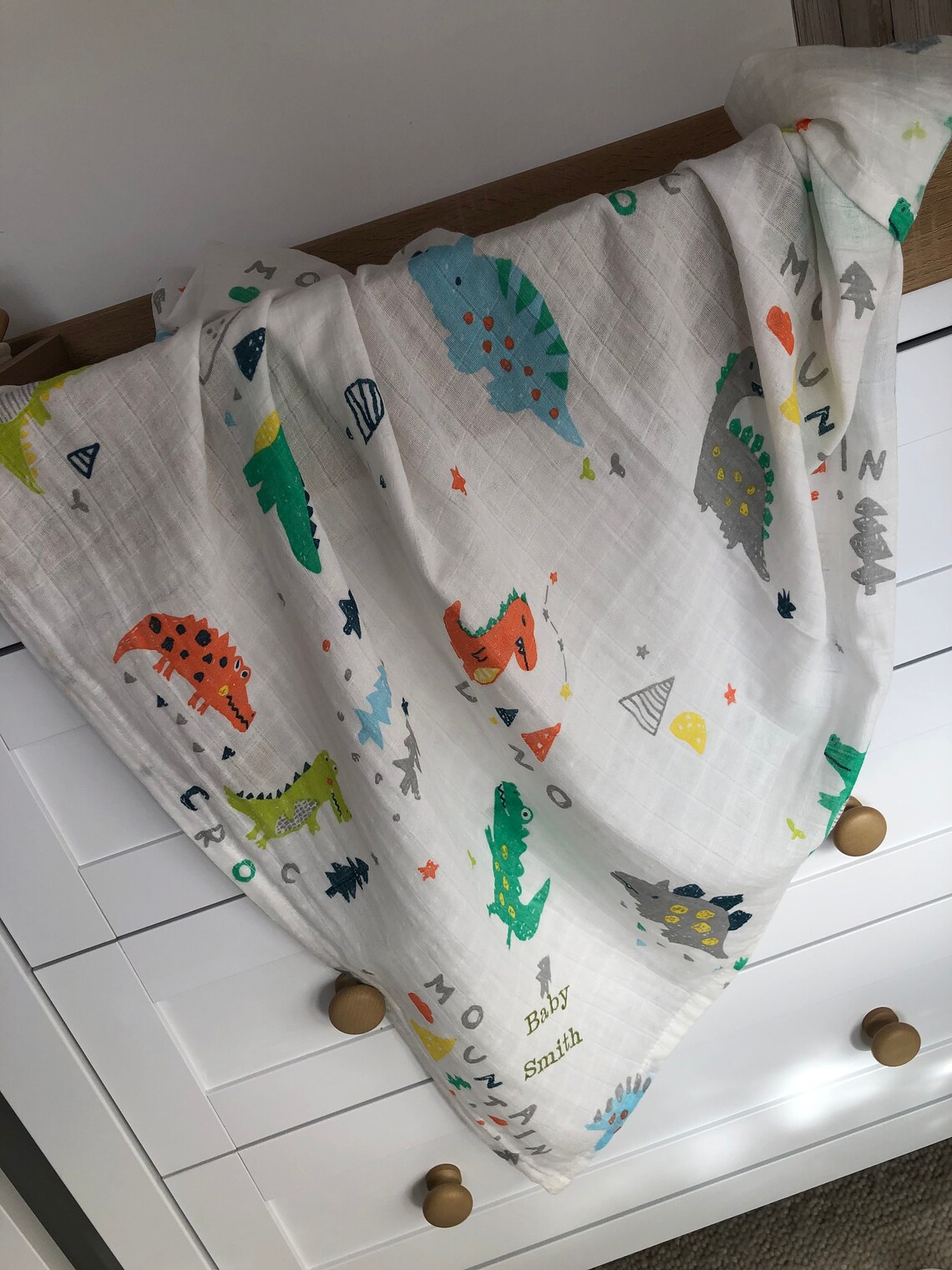 Baby swaddle muslin / Large personalised muslin / swaddle wrap Etsy