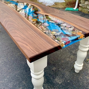 Black walnut natural river table