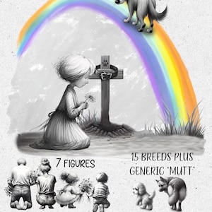 Rainbow Bridge Pet Memorial PNG Clipart (Instant Download)