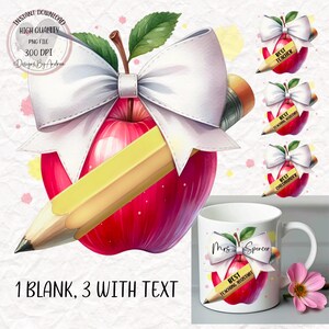 Cadeau de fin d'année pour enseignant, aide-enseignant, crèche, assistante maternelle, etc. 4 PNG. Sublimation, impression, DTF, etc. Téléchargement instantané.