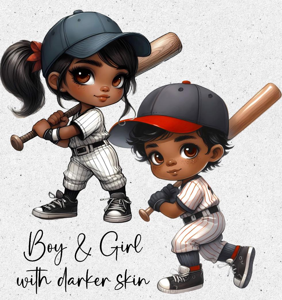 Baseball Chibi Dolls: 38 PNG Clipart Images (digital Download) - Etsy