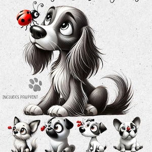 PNG-clipart hondenrassen: grillige honden met lieveheersbeestje (directe download)