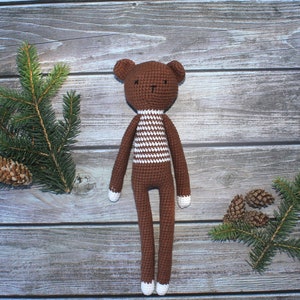 Oleg the bear crochet amigurumi style bear/ forest animal/ crochet stuffed animal/ baby toy/ crochet teddy bear/ image 1