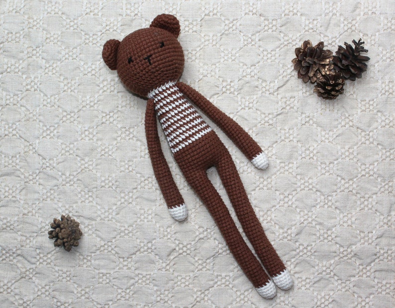 Oleg the bear crochet amigurumi style bear/ forest animal/ crochet stuffed animal/ baby toy/ crochet teddy bear/ image 4