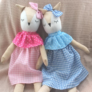 Heidi & Helena stuffed cotton cute deer doll blue or pink 60 cm/ stuffed animal/ baby gift image 6